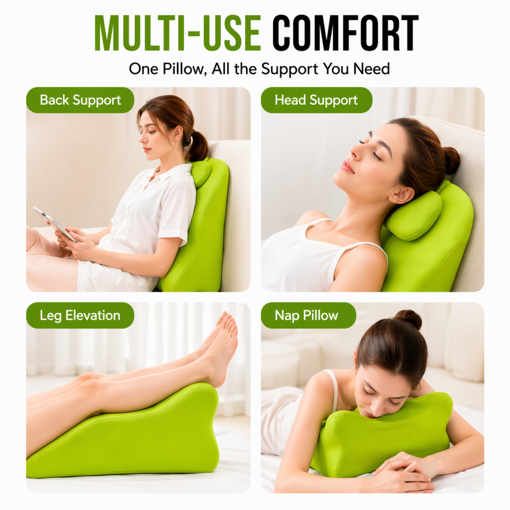 FANSACE Ergonomic Memory Foam Lumbar Support Pillow with Removable Cover - Multi-Functional Wedge Pillow for Couch, Back & Headboard Support