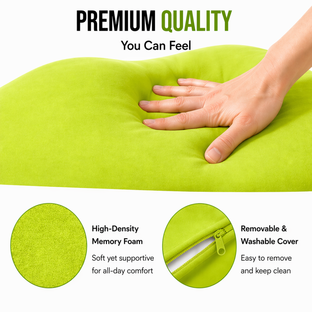 FANSACE Ergonomic Memory Foam Lumbar Support Pillow with Removable Cover - Multi-Functional Wedge Pillow for Couch, Back & Headboard Support