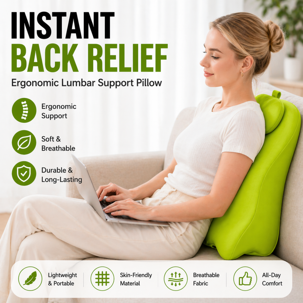 FANSACE Ergonomic Memory Foam Lumbar Support Pillow with Removable Cover - Multi-Functional Wedge Pillow for Couch, Back & Headboard Support