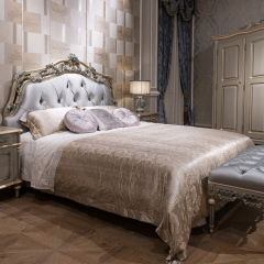 Grey Upholstered Headboard King Frame Handcarved Bed,EKAR FURNITURE CO.,LTD,Grey Upholstered Headboard King Frame Handcarved Bed  - Ekar Furniture,foshan furniture factory,custom Furniture factory,china furniture factory