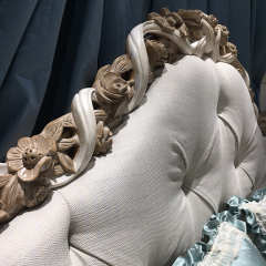 ,MY SHOP,Elegant Rose Hand-Carved Fabric Upholstered Headboard Bed - Ekar Furniture,foshan furniture factory,custom Furniture factory,china furniture factory