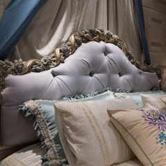,MY SHOP,Elegant Rose Hand-Carved Fabric Upholstered Headboard Bed - Ekar Furniture,foshan furniture factory,custom Furniture factory,china furniture factory