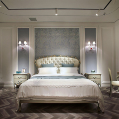 ,MY SHOP,Grey Upholstered Fabric Headboard King Size Bed Frame- Ekar Furniture,foshan furniture factory,custom Furniture factory,china furniture factory