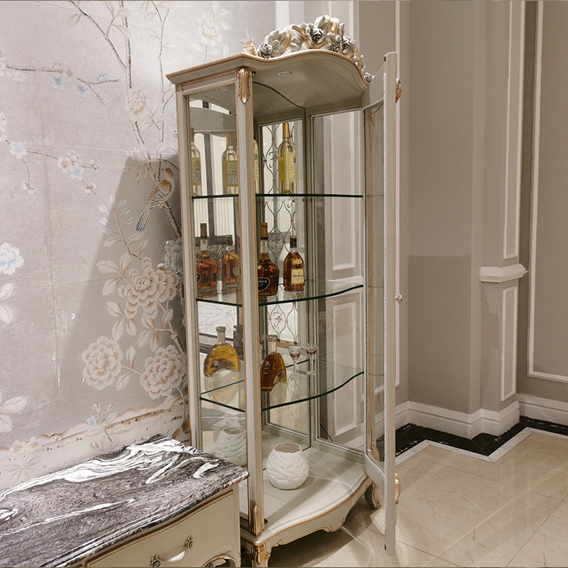 French Style Glass Display Wine Cabinet for Living Room or Dining Room,EKAR FURNITURE CO.,LTD,French Style Glass Display Wine Cabinet for Living Room or Dining Room,foshan furniture factory,custom Furniture factory,china furniture factory