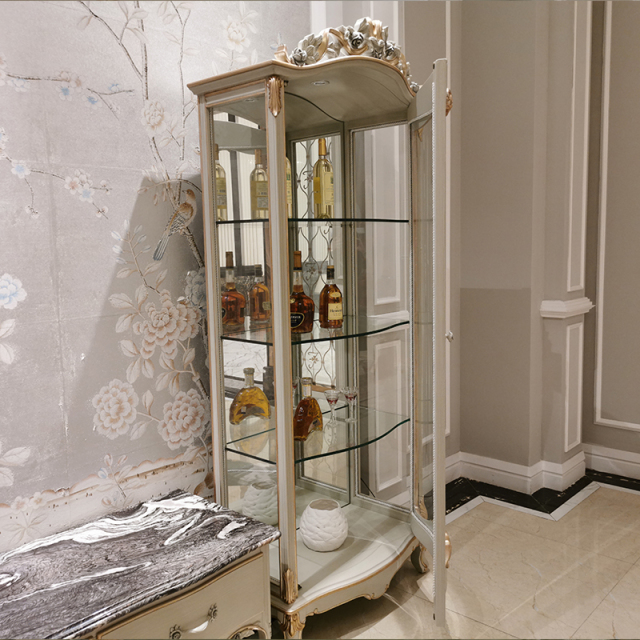 ,MY SHOP,French Style Glass Display Wine Cabinet for Living Room or Dining Room,foshan furniture factory,custom Furniture factory,china furniture factory