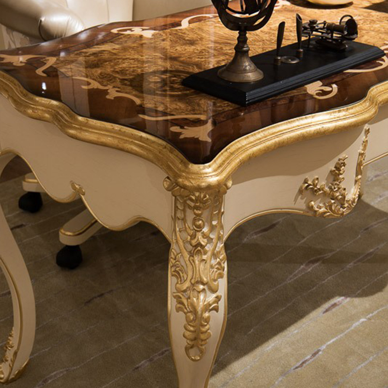 Vintage White Wooden Home Office Desk/Writing Desk,EKAR FURNITURE CO.,LTD,EKAR FURNITURE Elegant Solid Wood Writing Desk - Craftsmanship Redefined,foshan furniture factory,custom Furniture factory,china furniture factory