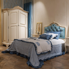 ,MY SHOP,King Size Blue Tufted Upholstered Headboard Single Bed Frame - Ekar Furniture,foshan furniture factory,custom Furniture factory,china furniture factory