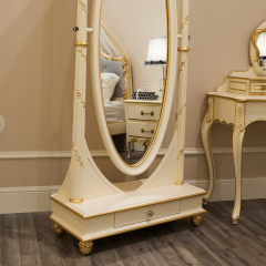 ,MY SHOP,French Style Bedroom Dressing Mirror with Carved Wood Frame and Swivel Design,foshan furniture factory,custom Furniture factory,china furniture factory