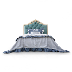 ,MY SHOP,King Size Blue Tufted Upholstered Headboard Single Bed Frame - Ekar Furniture,foshan furniture factory,custom Furniture factory,china furniture factory