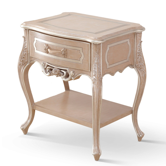 Antique Ivory White Elegant Nightstand,EKAR FURNITURE CO.,LTD,,foshan furniture factory,custom Furniture factory,china furniture factory