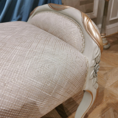 ,MY SHOP,French Style Upholstered Bed Bench with Carved Wooden Frame,foshan furniture factory,custom Furniture factory,china furniture factory