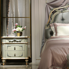 ,MY SHOP,Antique Italian Nightstand with Carved Flower Pattern,foshan furniture factory,custom Furniture factory,china furniture factory