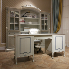 ,MY SHOP,French-Style Solid Wood Office Bookcase with Glass Doors,foshan furniture factory,custom Furniture factory,china furniture factory