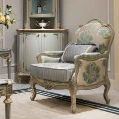 Wooden Carved Classic Leather And Fabric Grey Sofa Set,EKAR FURNITURE CO.,LTD,EKAR FURNITURE | Elegant Single Seater Sofa with Solid Wood Frame and Fabric Upholstery,foshan furniture factory,custom Furniture factory,china furniture factory