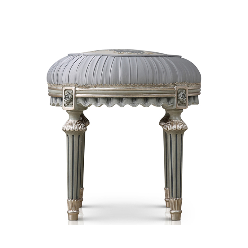French-Style Wooden Dressing Stool with Upholstered Seat for Bedrooms,EKAR FURNITURE CO.,LTD,French-Style Wooden Dressing Stool with Upholstered Seat for Bedrooms,foshan furniture factory,custom Furniture factory,china furniture factory