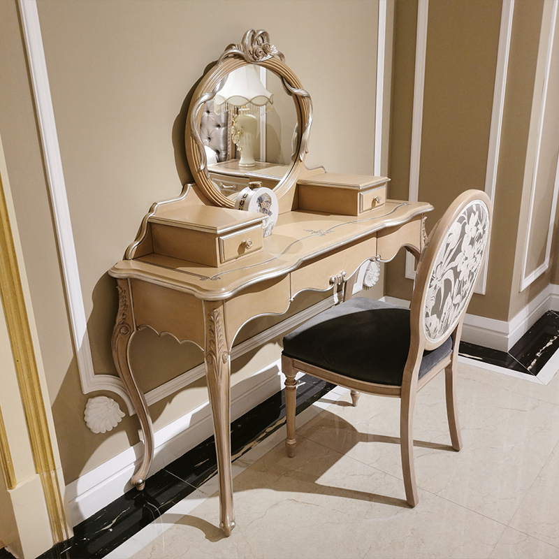 White Wooden Mirrored Vanity Table/Makeup Table/Bedroom Table,EKAR FURNITURE CO.,LTD,,foshan furniture factory,custom Furniture factory,china furniture factory