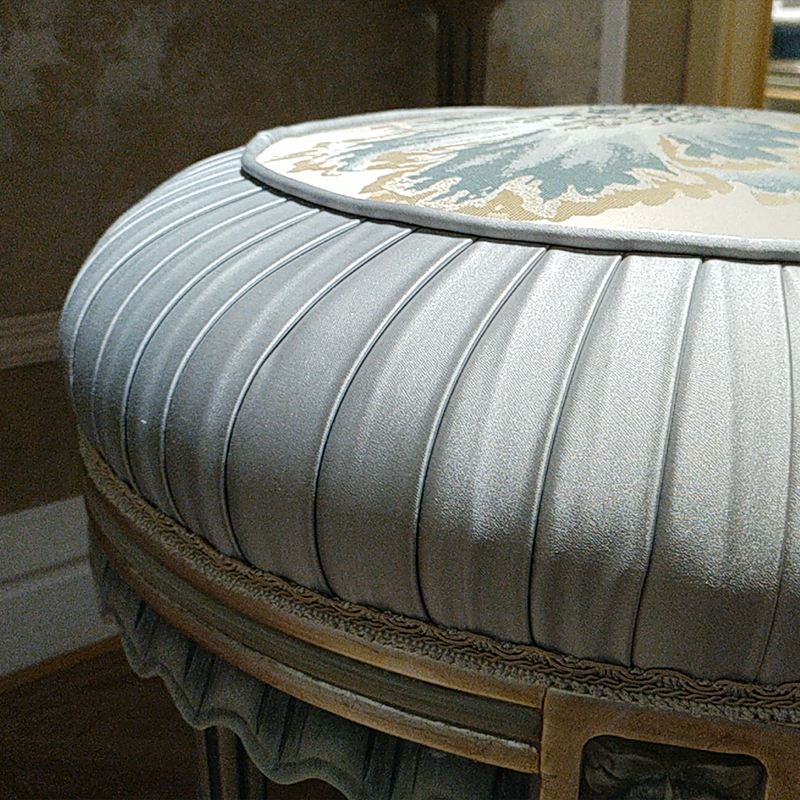 French-Style Wooden Dressing Stool with Upholstered Seat for Bedrooms,EKAR FURNITURE CO.,LTD,French-Style Wooden Dressing Stool with Upholstered Seat for Bedrooms,foshan furniture factory,custom Furniture factory,china furniture factory