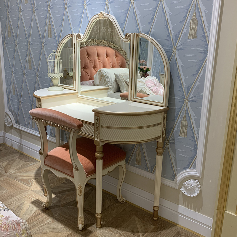 Small Orange Wooden Velvet Dressing Stools/Vanity Chair/Vanity Stool/Makeup Stool,EKAR FURNITURE CO.,LTD,,foshan furniture factory,custom Furniture factory,china furniture factory