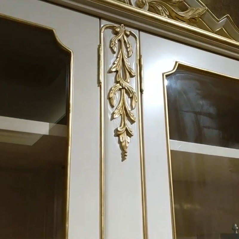 The Latest Luxury Style White and Golden Glass Cabinets with Carved Flowers,EKAR FURNITURE CO.,LTD,The Latest Luxury Style White and Golden Glass Cabinets with Carved Flowers,foshan furniture factory,custom Furniture factory,china furniture factory