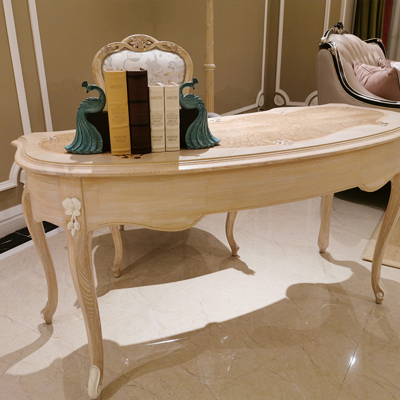 The Latest Exquisite Ash Wood Home Office Writing Desk with Carved Flower,EKAR FURNITURE CO.,LTD,EKAR FURNITURE - Elegant Single Seater Sofa for Home, Trade, and Design,foshan furniture factory,custom Furniture factory,china furniture factory