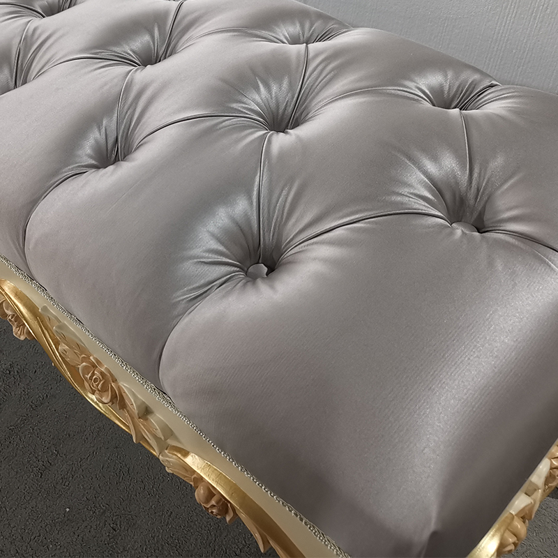 French Luxury Style Grey Wooden and Fabric Long Bed Stool for Bedroom,EKAR FURNITURE CO.,LTD,French Luxury Style Grey Wooden and Fabric Long Bed Stool for Bedroom,foshan furniture factory,custom Furniture factory,china furniture factory