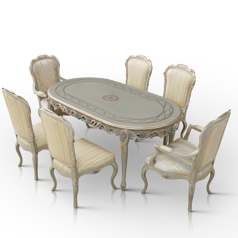 French-Style Solid Wood Dining Table with Carved Details,EKAR FURNITURE CO.,LTD,French-Style Solid Wood Dining Table with Carved Details,foshan furniture factory,custom Furniture factory,china furniture factory