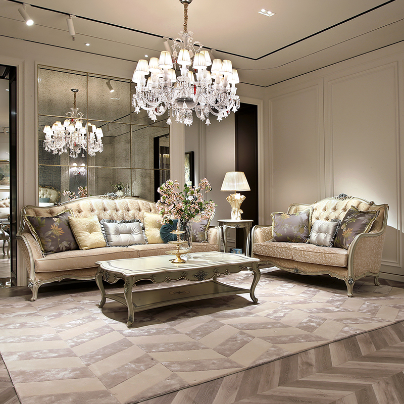 Newly Designed Elegant Wooden Center Table with Marble Top and Carved Flowers,EKAR FURNITURE CO.,LTD,,foshan furniture factory,custom Furniture factory,china furniture factory