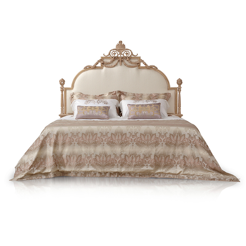 French Luxury Style Off-white and Golden Queen Bed,EKAR FURNITURE CO.,LTD,,foshan furniture factory,custom Furniture factory,china furniture factory