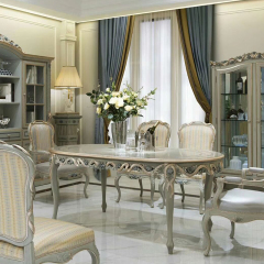 ,MY SHOP,French-Style Solid Wood Dining Table with Carved Details,foshan furniture factory,custom Furniture factory,china furniture factory