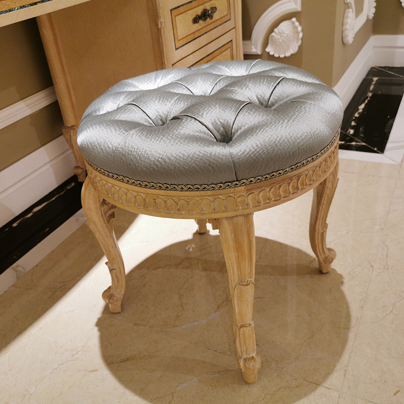 Wooden Carved Makeup Dresser Wooden Ottoman Dressing Stool,EKAR FURNITURE CO.,LTD,Wooden Carved Makeup Dresser Wooden Ottoman Dressing Stool,foshan furniture factory,custom Furniture factory,china furniture factory