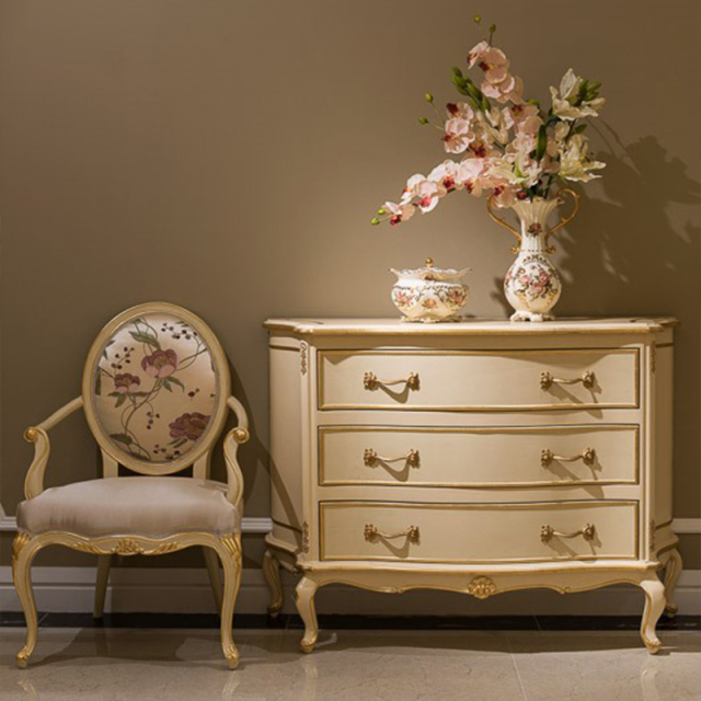 French-Style Wooden Chest of Drawers with Ivory White Finish,EKAR FURNITURE CO.,LTD,French-Style Wooden Chest of Drawers with Ivory White Finish,foshan furniture factory,custom Furniture factory,china furniture factory