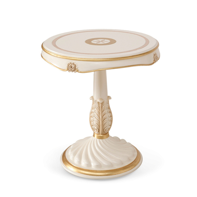 ,MY SHOP,Athenian Style White and Golden Round Wooden Side Table,foshan furniture factory,custom Furniture factory,china furniture factory