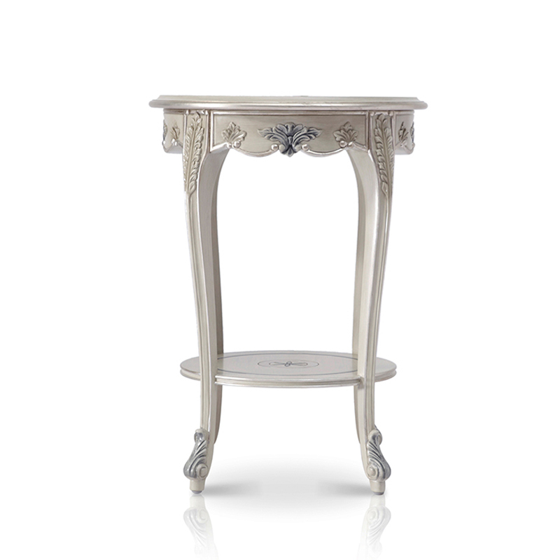 French Style Flash Star Grey Small End Table with Hand-carved Flowers,EKAR FURNITURE CO.,LTD,,foshan furniture factory,custom Furniture factory,china furniture factory
