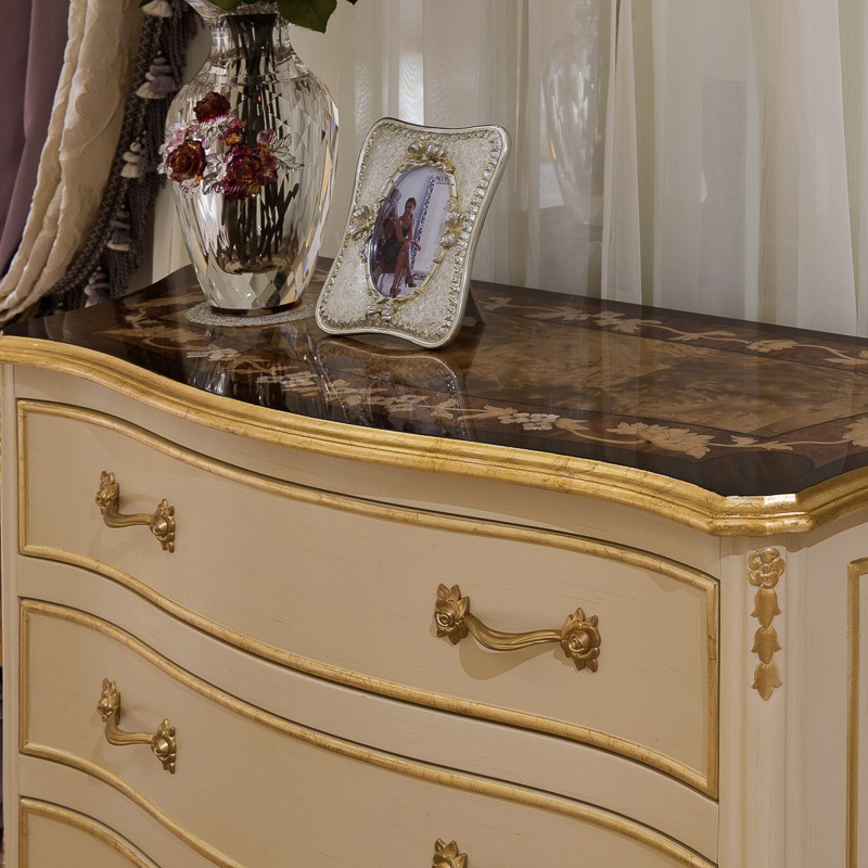 French-Style Wooden Chest of Drawers with Ivory White Finish,EKAR FURNITURE CO.,LTD,French-Style Wooden Chest of Drawers with Ivory White Finish,foshan furniture factory,custom Furniture factory,china furniture factory