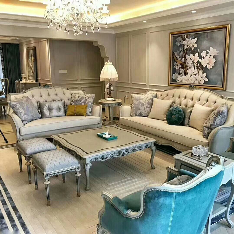 French Luxury Style Grey Fabric Vanity Stool,EKAR FURNITURE CO.,LTD,French Luxury Style Grey Fabric Vanity Stool,foshan furniture factory,custom Furniture factory,china furniture factory