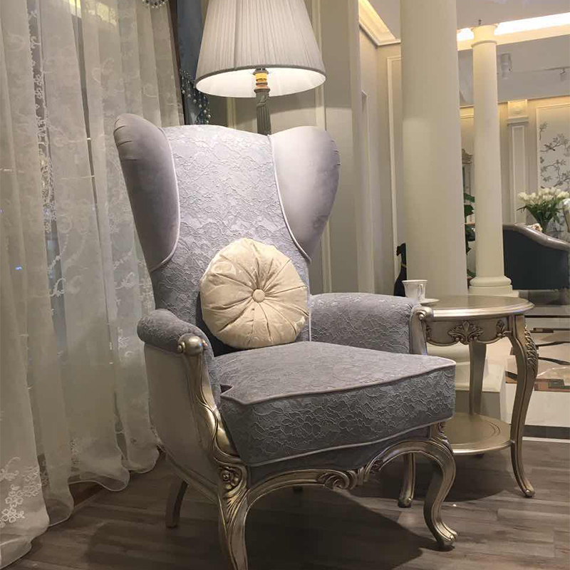 French Style Flash Star Grey Small End Table with Hand-carved Flowers,EKAR FURNITURE CO.,LTD,,foshan furniture factory,custom Furniture factory,china furniture factory