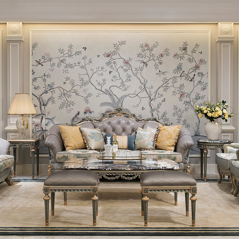 French Luxury Style Grey Fabric Vanity Stool,EKAR FURNITURE CO.,LTD,French Luxury Style Grey Fabric Vanity Stool,foshan furniture factory,custom Furniture factory,china furniture factory