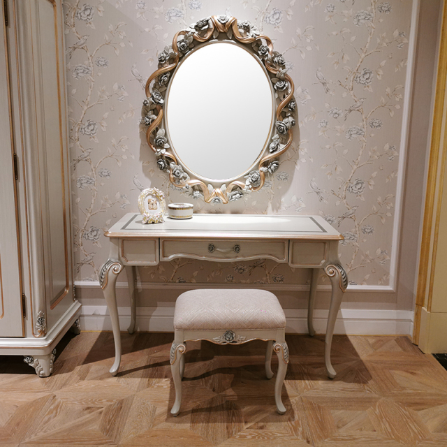 ,MY SHOP,French-Style Wooden Dressing Table with Hand-Carved Details,foshan furniture factory,custom Furniture factory,china furniture factory