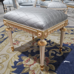 ,MY SHOP,French Luxury Style Grey Fabric Vanity Stool,foshan furniture factory,custom Furniture factory,china furniture factory