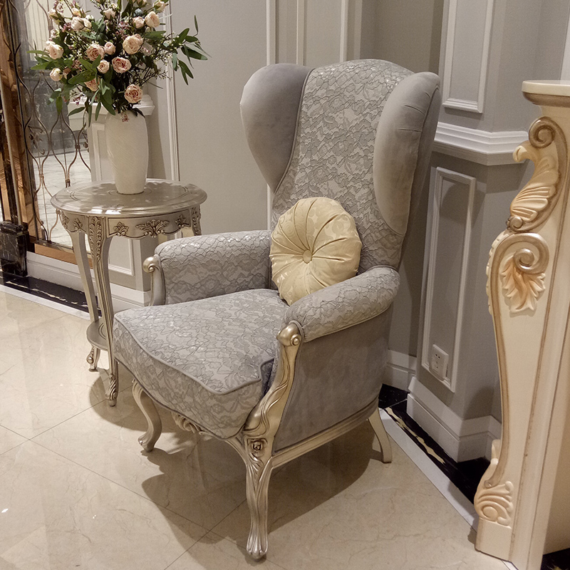 French Style Wooden Lounge Chair with Upholstered Fabric Seat,EKAR FURNITURE CO.,LTD,French Style Wooden Lounge Chair with Upholstered Fabric Seat,foshan furniture factory,custom Furniture factory,china furniture factory