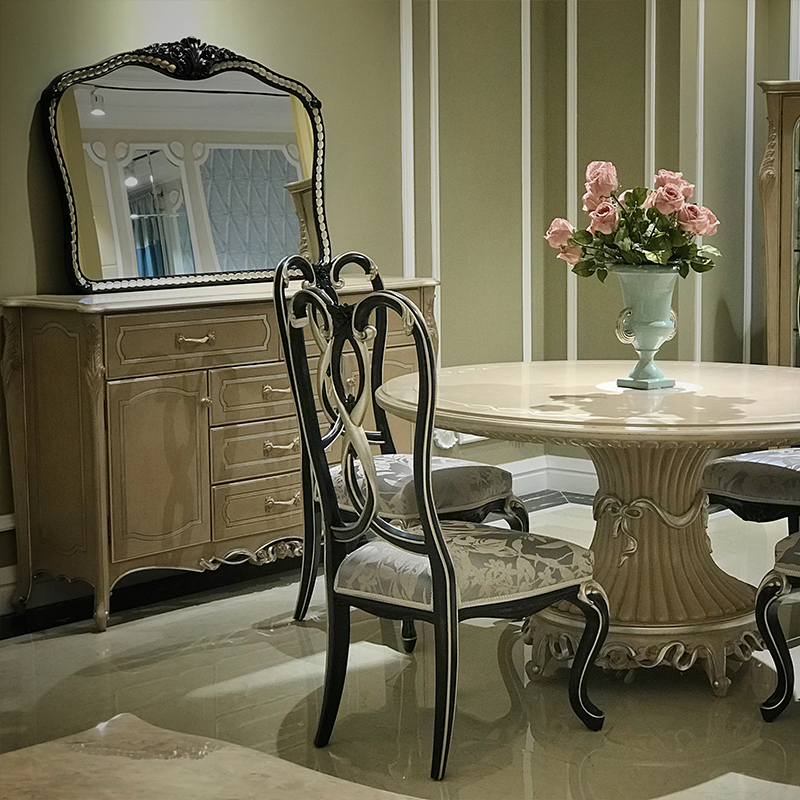 French Provincial Entryway Mirror with Distressed Wood Frame and Floral Carvings,EKAR FURNITURE CO.,LTD,French Provincial Entryway Mirror with Distressed Wood Frame and Floral Carvings,foshan furniture factory,custom Furniture factory,china furniture factory