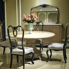 ,MY SHOP,French Provincial Entryway Mirror with Distressed Wood Frame and Floral Carvings,foshan furniture factory,custom Furniture factory,china furniture factory