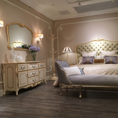 ,MY SHOP,French Provincial Entryway Mirror with Distressed Wood Frame and Floral Carvings,foshan furniture factory,custom Furniture factory,china furniture factory