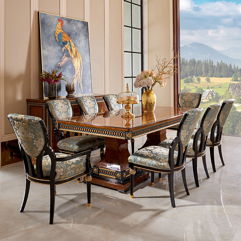 Mahogany Wood Rectangle Long Dining Table Set,EKAR FURNITURE CO.,LTD,Mahogany Wood Rectangle Long Dining Table Set,foshan furniture factory,custom Furniture factory,china furniture factory