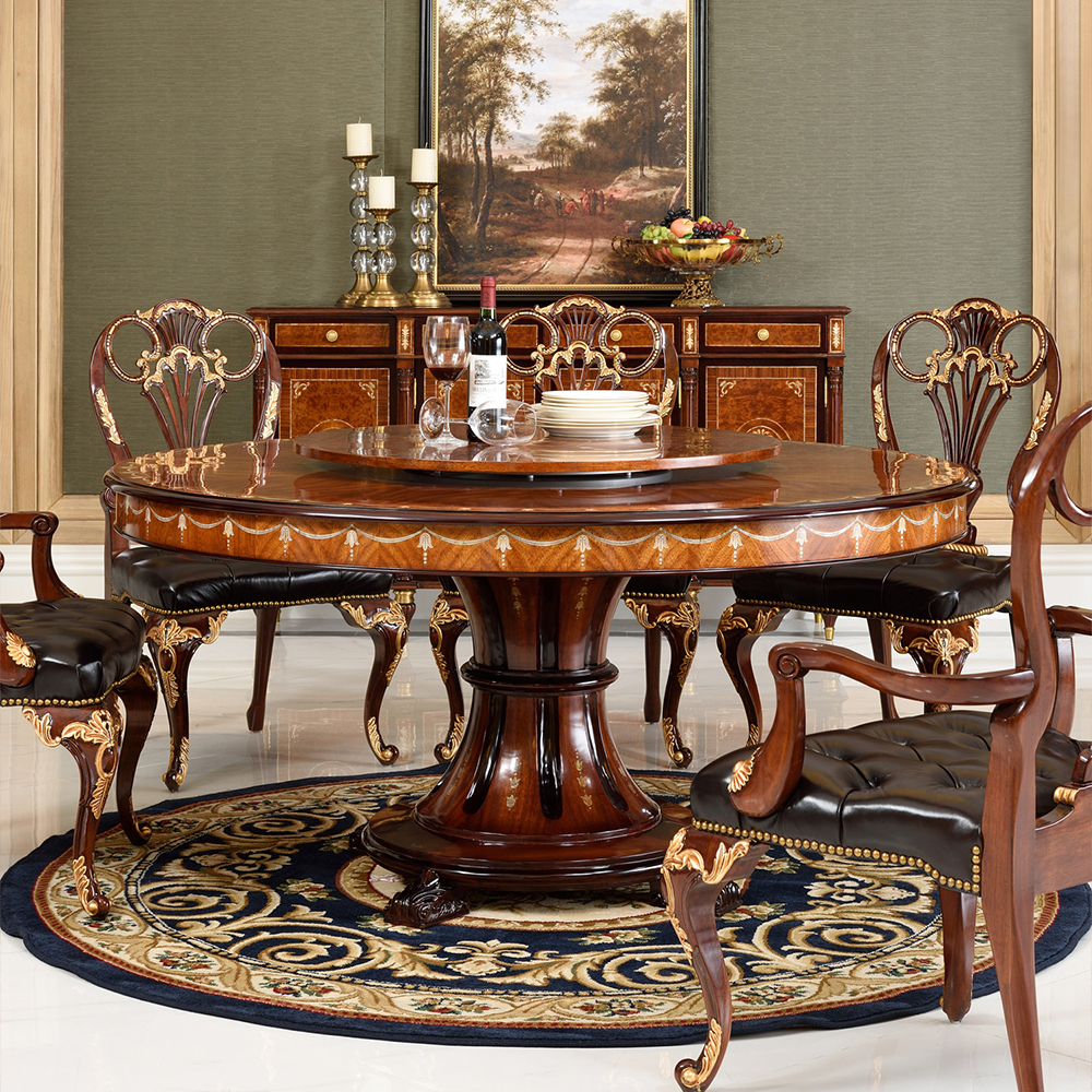 Mahogany Dining Room Royal Deluxe Classic Veneer Dining Table,EKAR FURNITURE CO.,LTD,Mahogany Dining Room Royal Deluxe Classic Veneer Dining Table,foshan furniture factory,custom Furniture factory,china furniture factory