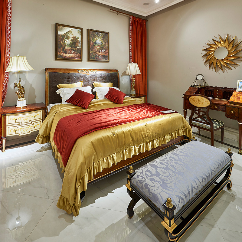Classic Solid Wood Bed – Elegant Addition to Your Bedroom Suite,EKAR FURNITURE CO.,LTD,Classic Solid Wood Bed – Elegant Addition to Your Bedroom Suite,foshan furniture factory,custom Furniture factory,china furniture factory