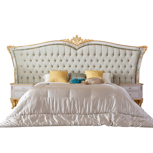 ,MY SHOP,Spanish Carved Wood Bed – Elegant Craftsmanship for a Luxurious Bedroom,foshan furniture factory,custom Furniture factory,china furniture factory