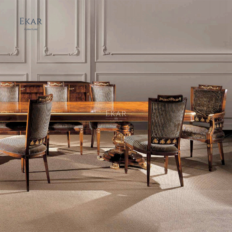 Classic Long Dining Table Sets Luxury Wood Carving Multi-Person Dining Table And Chairs,EKAR FURNITURE CO.,LTD,Long Dining Table Sets Luxury Wood Carving Multi-Person Dining Table And Chairs,foshan furniture factory,custom Furniture factory,china furniture factory