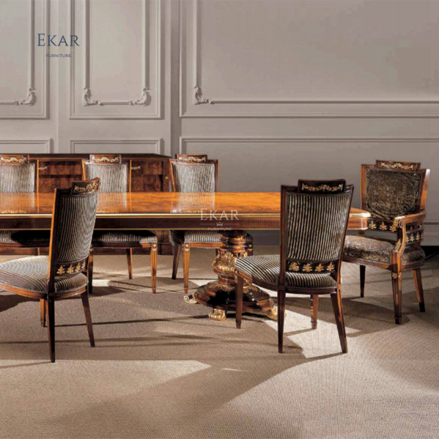 ,MY SHOP,Long Dining Table Sets Luxury Wood Carving Multi-Person Dining Table And Chairs,foshan furniture factory,custom Furniture factory,china furniture factory