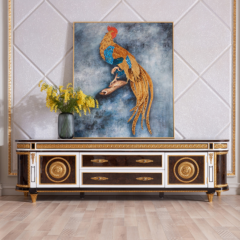 Antique French Style Wood White Tv Stand,EKAR FURNITURE CO.,LTD,Antique French Style Wood White Tv Stand - Ekar Furniture,foshan furniture factory,custom Furniture factory,china furniture factory